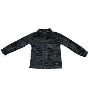 Columbia Boys Size 4T Fleece Jacket Gray Camo Print Full Zip